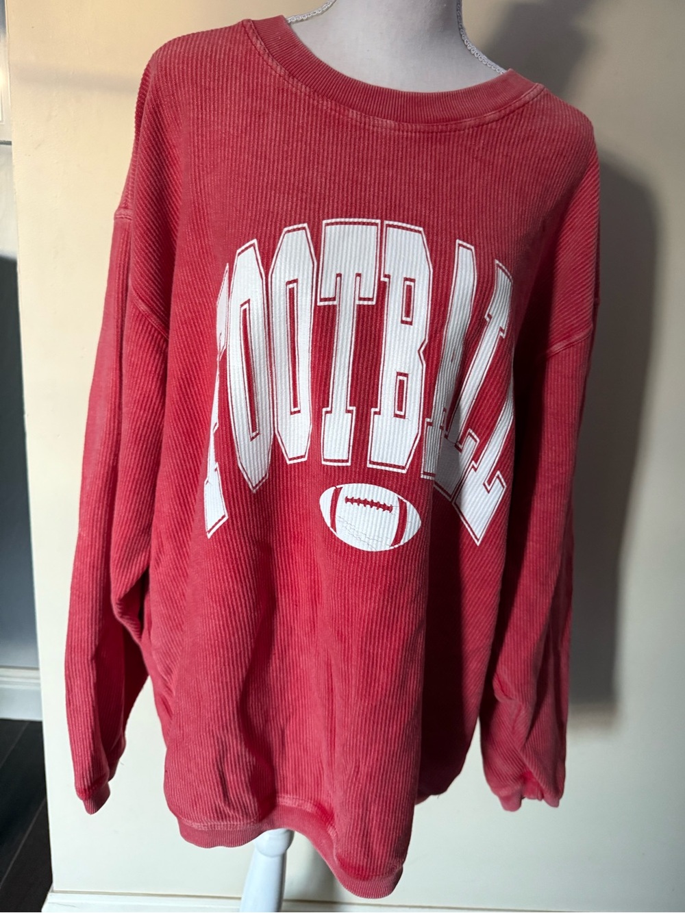 Red  'Football' Graphic long sleeve shirt